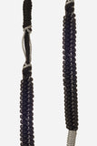 שרשרת לטלפון ROXANNE 120cm black braided with golden carabiners