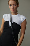 שרשרת לטלפון ROXANNE 120cm black braided with golden carabiners