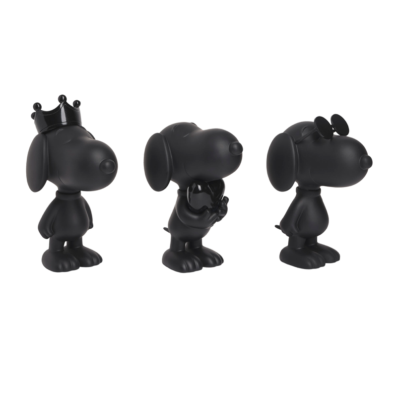 LEBLON SNOOPY XS BLACK - SET OF 3 PIECES 13CM