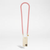שרשרת לטלפון SARAH 120cm golden carabiners in pink resin