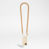 שרשרת לטלפון SARAH 120cm golden carabiners in resin beige