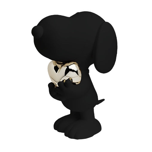 LEBLON SNOOPY HEART MATT BLACK & CHROMED GOLD 27CM