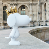 LEBLON SNOOPY CROWN GLOSSY WHITE & CHROMED GOLD 31CM