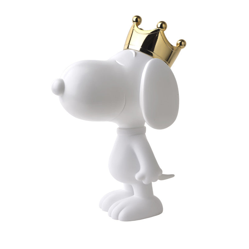 LEBLON SNOOPY CROWN GLOSSY WHITE & CHROMED GOLD 31CM
