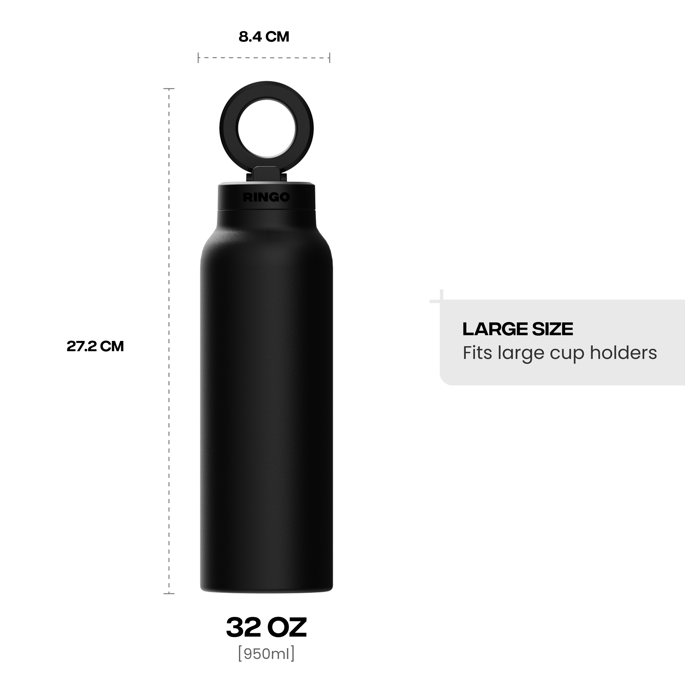 Ringo Water Bottle -Black