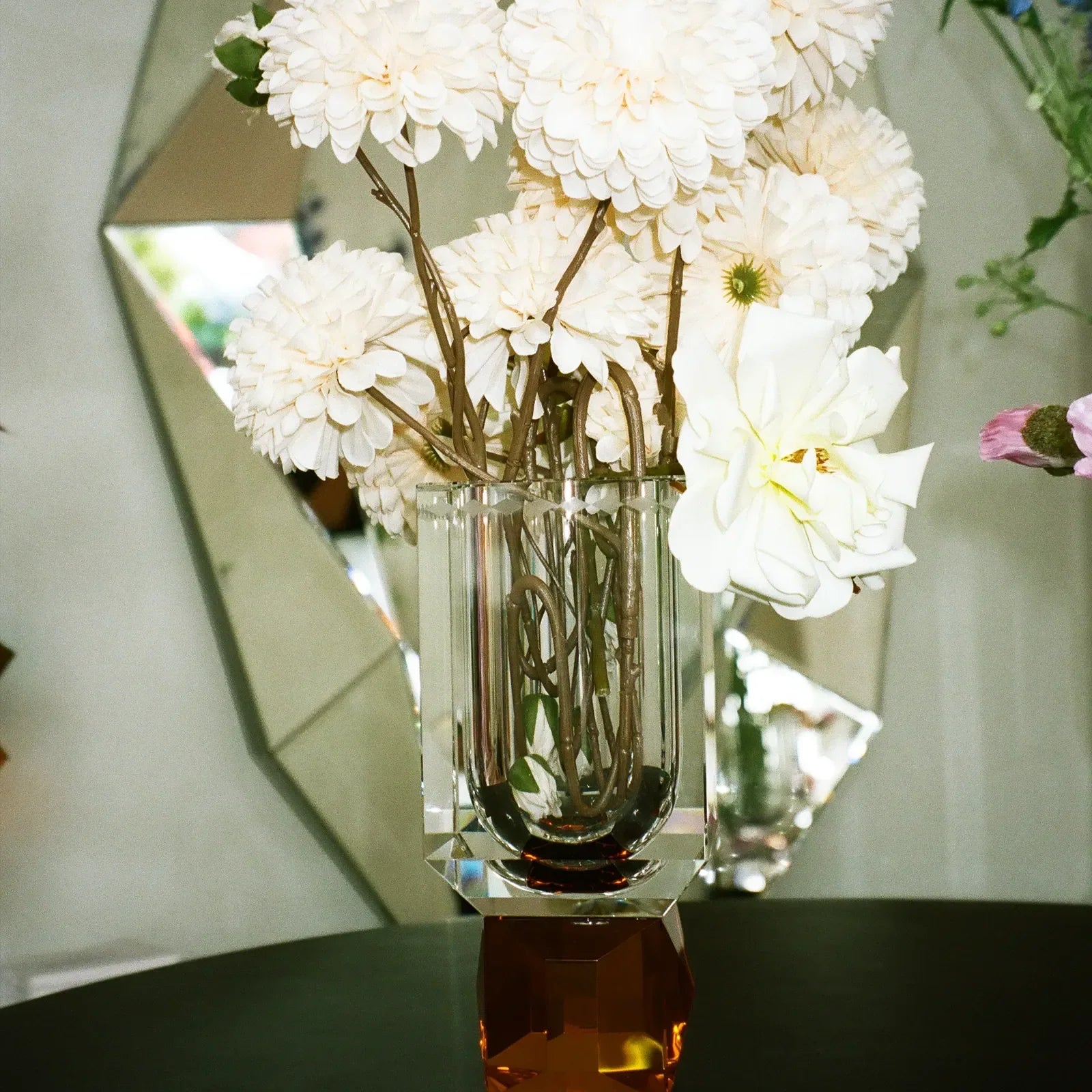 REFLECTIONS OHIO VASE Clear/Amber/Black