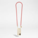 שרשרת לטלפון SARAH 120cm golden carabiners in pink resin