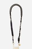 שרשרת לטלפון ROXANNE 120cm black braided with golden carabiners