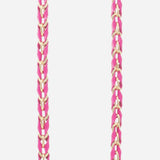 שרשרת לטלפון LOU 120cm golden carabiners & Fuchsia