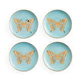 Jonathan Adler Mariposa Coasters - Set of 4 - Blue/Gold - 33165