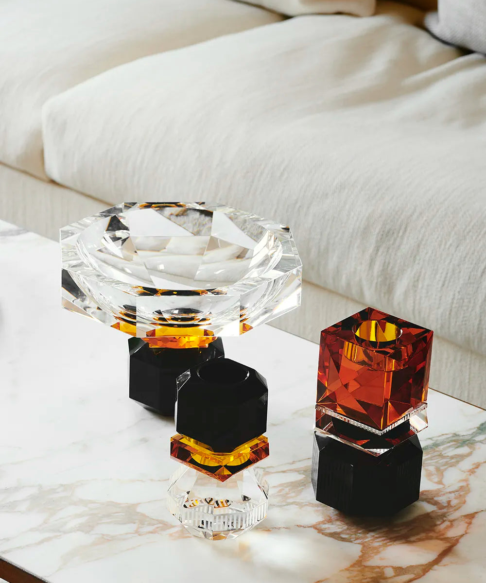 REFLECTIONS DAKOTA T-LIGHT Amber/Clear/Black
