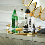 Jonathan Adler Round Jacques Tray - Brass/Clear - 29847