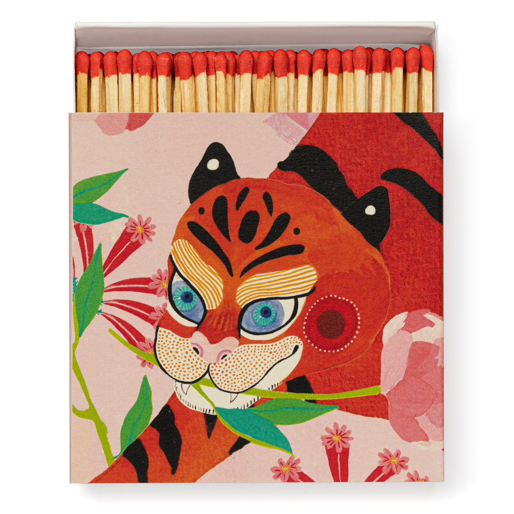 Tiger with Peony Matches