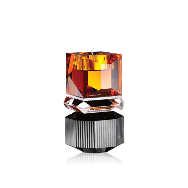 Dakota Tealight Holder - Amber/Clear/Black