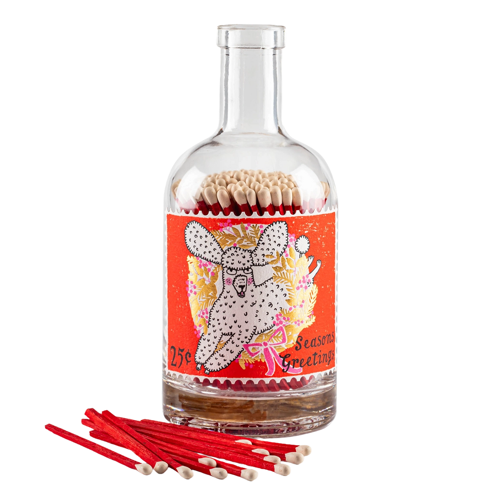 Festive Poodle Stamp Match Bottle