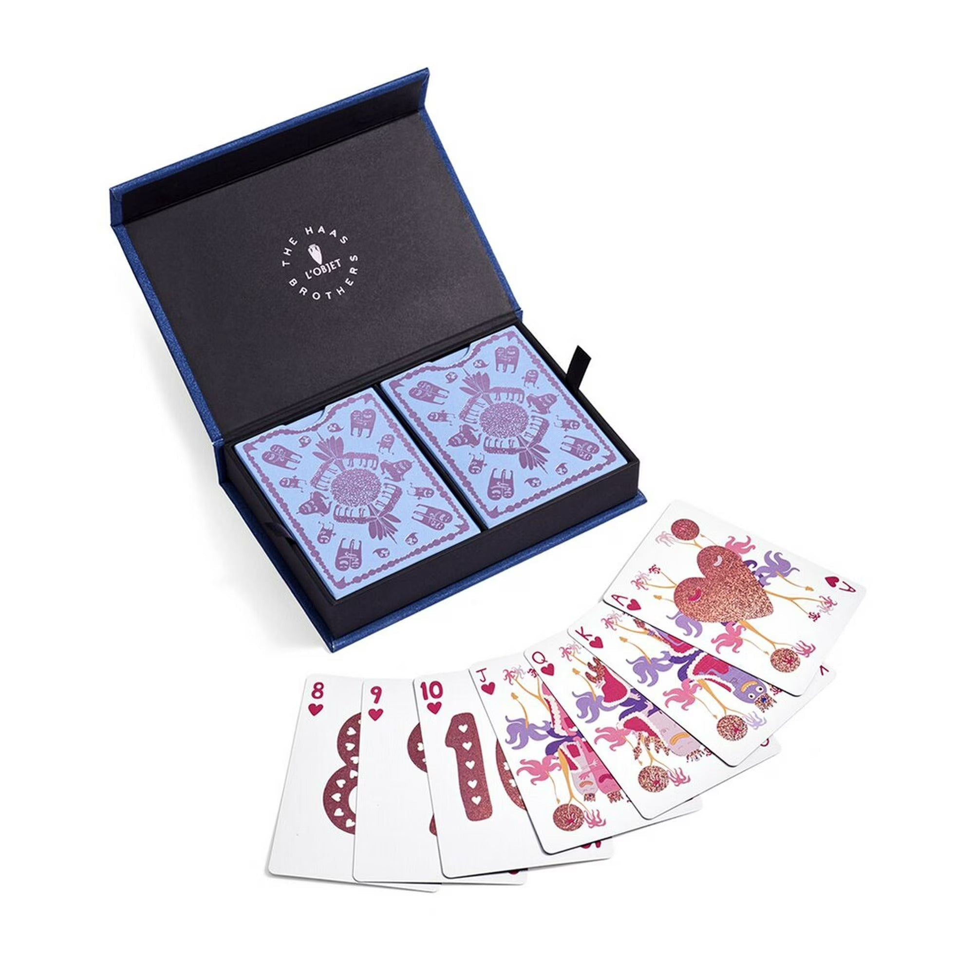 Haas Playing Cards - 2 Decks (Blue+Blue) in Magnetic Box (0.3 Kgs)