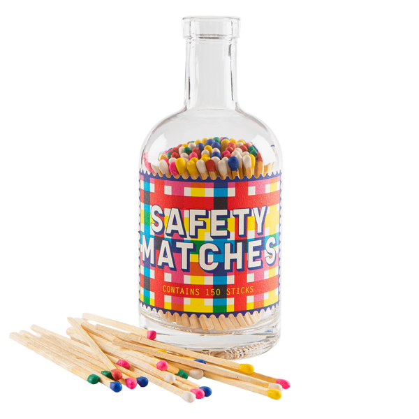 Gingham Safety Match Bottle