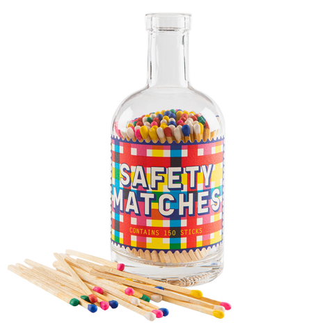 Gingham Safety Match Bottle