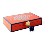 Jonathan Adler Eden Lacquer Jewelry Box - Orange/Navy - 30900