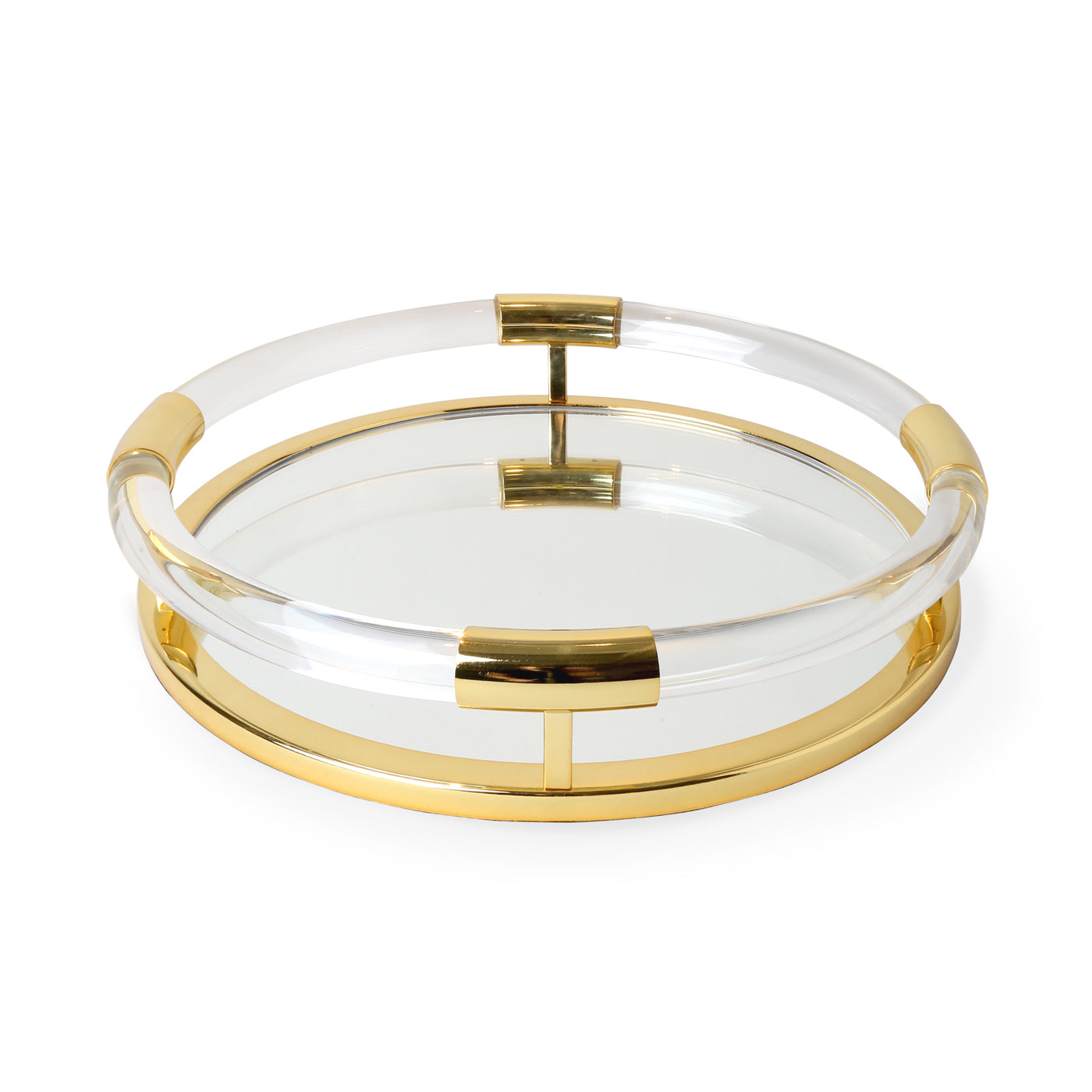 Jonathan Adler Round Jacques Tray - Brass/Clear - 29847