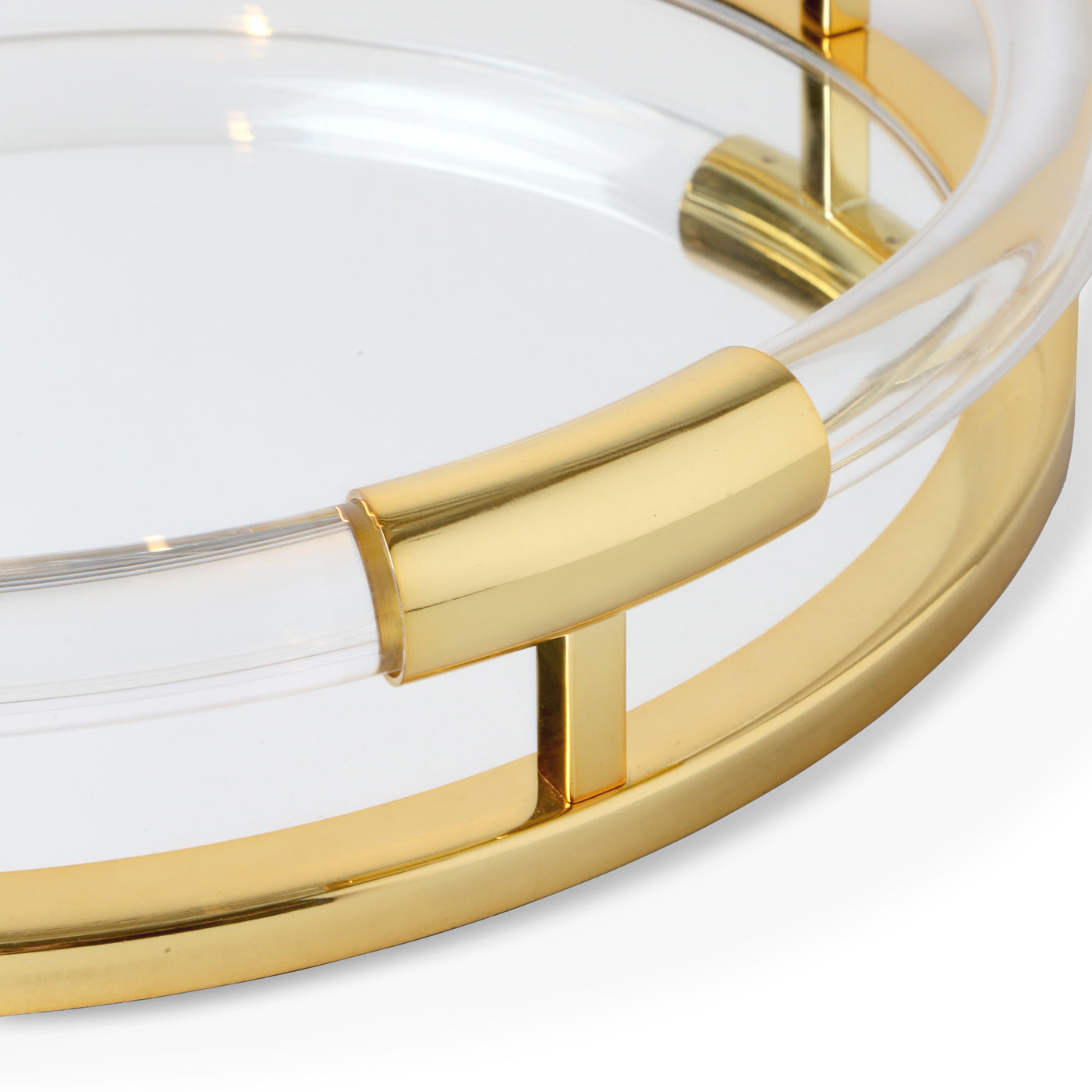 Jonathan Adler Round Jacques Tray - Brass/Clear - 29847