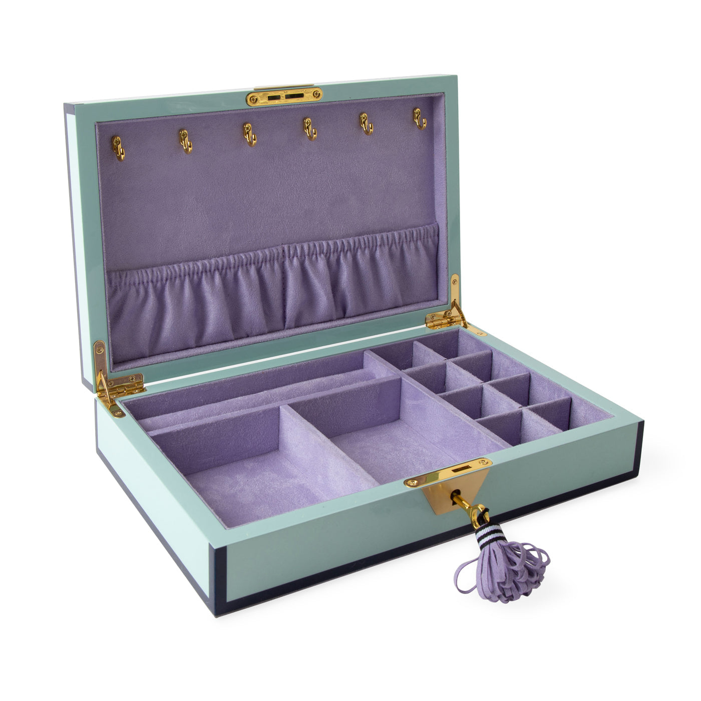 Jonathan Adler Le Wink Lacquer Jewelry Box - Ice Blue/Lavender - 30899