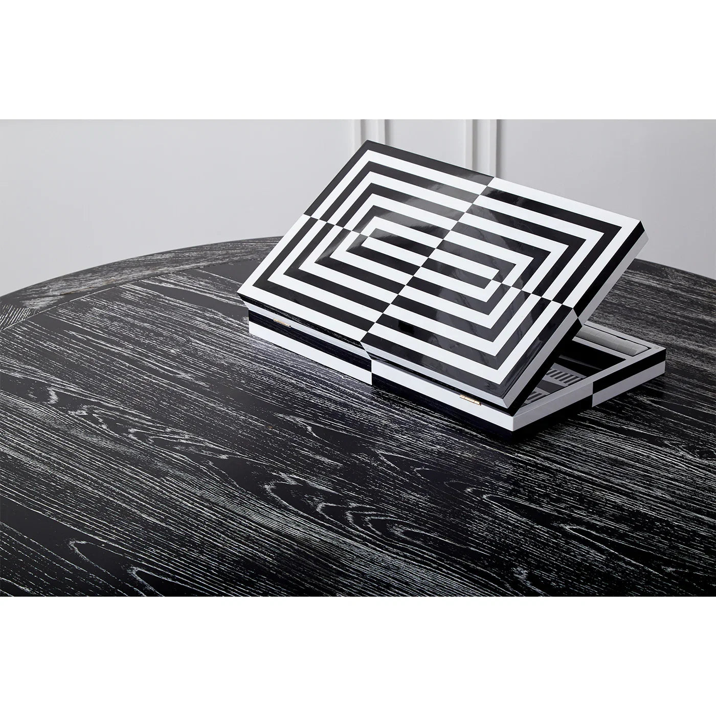 Jonathan Adler Op Art Backgammon Set  - Black/White