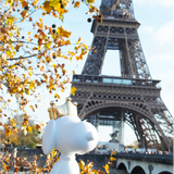 LEBLON SNOOPY CROWN GLOSSY WHITE & CHROMED GOLD 31CM
