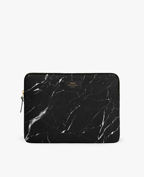 Black Marble Laptop 13" Sleeve