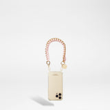 שרשרת לטלפון קצרה ROMY 40cm pink braided cord with metal chain