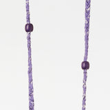 שרשרת לטלפון DELLA 120cm purple bandana jewel chain with Purple wooden beads and golden carabiners