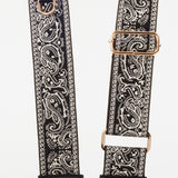 שרשרת לטלפון HABY adjustable strap 120cm black bandana pattern with golden carabiners