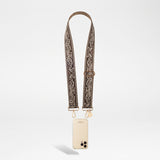 שרשרת לטלפון HABY adjustable strap 120cm camel bandana pattern with golden carabiners